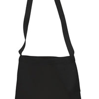 BAGANDTOTE CANVAS TOTE BAG BLACK Small Messenger Canvas Tote Bag with Long Straps