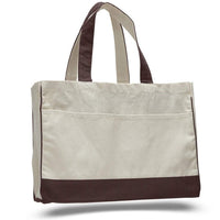 BAGANDTOTE CANVAS TOTE BAG CHOCOLATE Cotton Canvas Tote Bag with Inside Zipper Pocket
