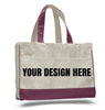 CUSTOM COTTON CANVAS TOTE BAG WITH INSIDE ZIPPER POCKET