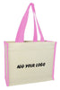 CUSTOM HEAVY CANVAS TOTE BAG WITH COLORED TRIM