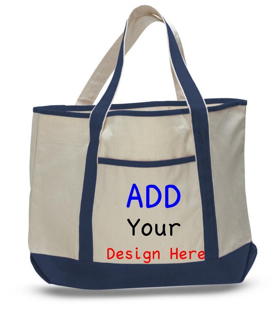 Personalized Photo Canvas Tote Bag - Large