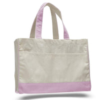 BAGANDTOTE CANVAS TOTE BAG LIGHT PINK Cotton Canvas Tote Bag with Inside Zipper Pocket