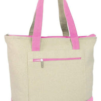 BAGANDTOTE CANVAS TOTE BAG LIGHT PINK Heavy Canvas Zippered Shopping Tote Bags