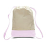 BAGANDTOTE CANVAS TOTE BAG LIGHT PINK Two Tone Canvas Sport Backpacks / Wholesale Drawstring Bags