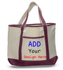 BAGANDTOTE CANVAS TOTE BAG MAROON CUSTOM JUMBO SIZE HEAVY CANVAS DELUXE TOTE BAG