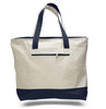 BAGANDTOTE CANVAS TOTE BAG NAVY Heavy Canvas Zippered Shopping Tote Bags