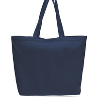 BAGANDTOTE CANVAS TOTE BAG NAVY Large Heavy Canvas Tote Bags with Hook and Loop Closure