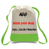 PRINT ON TWO TONE CANVAS SPORT BACKPACKS