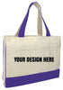CUSTOM COTTON CANVAS TOTE BAG WITH INSIDE ZIPPER POCKET