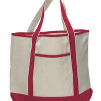 BAGANDTOTE CANVAS TOTE BAG RED Jumbo Size Heavy Canvas Deluxe Tote Bag