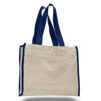BAGANDTOTE CANVAS TOTE BAG ROYAL Heavy Canvas Tote Bag with Colored Trim