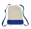 BAGANDTOTE CANVAS TOTE BAG ROYAL Two Tone Canvas Sport Backpacks / Wholesale Drawstring Bags