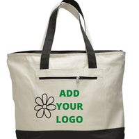 BAGANDTOTE CANVAS TOTE BAG Stay Stylish And Organized With This Trendy Custom Zip-Up Tote Bag!