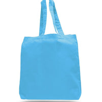 BAGANDTOTE COTTON TOTE BAG CAROLINA BLUE Economical 100% Cotton Cheap Tote Bags W/Gusset