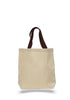 BAGANDTOTE COTTON TOTE BAG CHOCOLATE Cotton Canvas Tote Bags with Contrast Handles