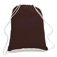 BAGANDTOTE COTTON TOTE BAG CHOCOLATE Economical Sport Cotton Drawstring Bag Cinch Packs