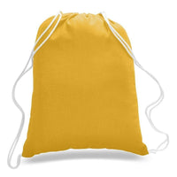 BAGANDTOTE COTTON TOTE BAG GOLD Economical Sport Cotton Drawstring Bag Cinch Packs