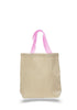 BAGANDTOTE COTTON TOTE BAG LIGHT PINK Cotton Canvas Tote Bags with Contrast Handles
