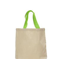 BAGANDTOTE COTTON TOTE BAG LIME Cotton Canvas Tote Bags with Contrast Handles