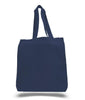 BAGANDTOTE COTTON TOTE BAG NAVY Economical 100% Cotton Cheap Tote Bags W/Gusset
