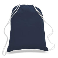 BAGANDTOTE COTTON TOTE BAG NAVY Economical Sport Cotton Drawstring Bag Cinch Packs