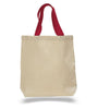 BAGANDTOTE COTTON TOTE BAG RED Cotton Canvas Tote Bags with Contrast Handles