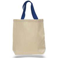 BAGANDTOTE COTTON TOTE BAG ROYAL Cotton Canvas Tote Bags with Contrast Handles