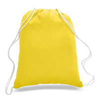 BAGANDTOTE COTTON TOTE BAG YELLOW Economical Sport Cotton Drawstring Bag Cinch Packs