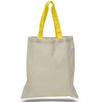 BAGANDTOTE COTTON TOTE BAG YELLOW HIGH QUALITY PROMOTIONAL COLOR HANDLES TOTE BAG 100% COTTON