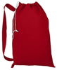 BAGANDTOTE DRAWSTRING SMALL / RED Wholesale Heavy Canvas Laundry Bags W/Shoulder Strap