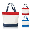 BAGANDTOTE TOTE BAG Tri-Color Deluxe Poly Zipper Beach Tote Bags