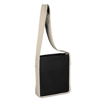 BAGANDTOTE.COM CANVAS TOTE BAG BLACK/NATURAL 100% Cotton Colored Canvas Sling Bag with Natural Handles
