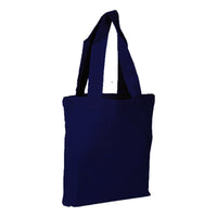 BAGANDTOTE.COM CANVAS TOTE BAG Navy 100% Cotton Sheeting Large Tote. Economy Tote with mini gusset