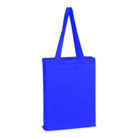 BAGANDTOTE.COM CANVAS TOTE BAG Royal 100% Cotton Sheeting Large Tote. Economy Tote with mini gusset