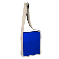BAGANDTOTE.COM CANVAS TOTE BAG ROYAL/NATURAL 100% Cotton Colored Canvas Sling Bag with Natural Handles