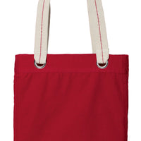 Bag Canvas Tote Bag RED Heavy Canvas tote Bag With Natural Color handle
