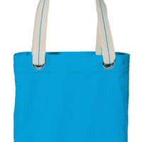 Bag Canvas Tote Bag TURQUOISE Heavy Canvas tote Bag With Natural Color handle