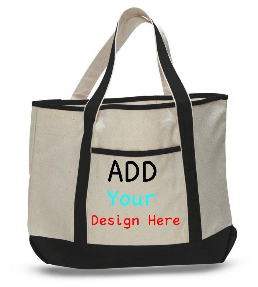 Bulk Custom Tote Bags Your Logo Art or Photo Printed on Canvas