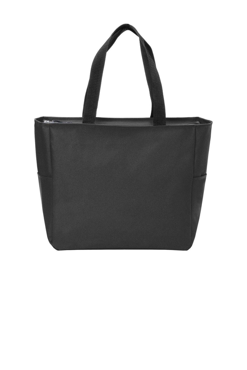BAGANDTOTE CANVAS TOTE BAG BLACK Essential Zip Polyester Canvas Tote Bag