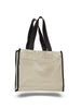 BAGANDTOTE CANVAS TOTE BAG BLACK Heavy Canvas Tote Bag with Colored Trim