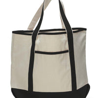 BAGANDTOTE CANVAS TOTE BAG BLACK Jumbo Size Heavy Canvas Deluxe Tote Bag