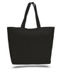 BAGANDTOTE CANVAS TOTE BAG BLACK Large Heavy Canvas Tote Bags with Hook and Loop Closure