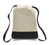 BAGANDTOTE CANVAS TOTE BAG BLACK Two Tone Canvas Sport Backpacks / Wholesale Drawstring Bags