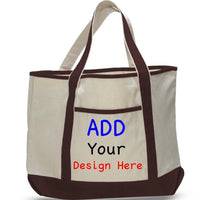 BAGANDTOTE CANVAS TOTE BAG CHOCOLATE CUSTOM JUMBO SIZE HEAVY CANVAS DELUXE TOTE BAG