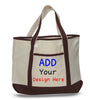 BAGANDTOTE CANVAS TOTE BAG CHOCOLATE CUSTOM JUMBO SIZE HEAVY CANVAS DELUXE TOTE BAG