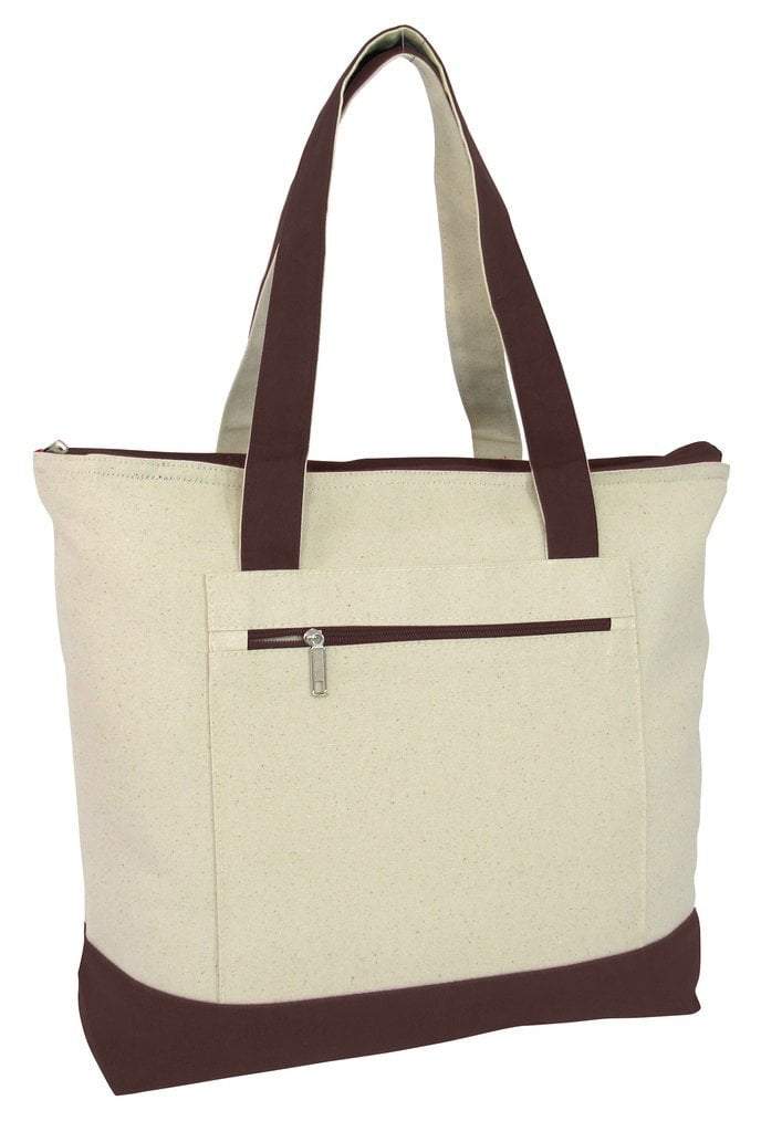 Heavy Canvas Tote bags Zippered Shopping , Canvas Totes Bags