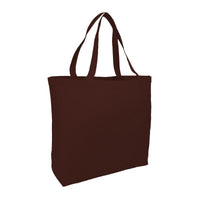 BAGANDTOTE CANVAS TOTE BAG CHOCOLATE Large Heavy Canvas Tote Bags with Hook and Loop Closure