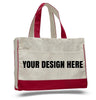 CUSTOM COTTON CANVAS TOTE BAG WITH INSIDE ZIPPER POCKET