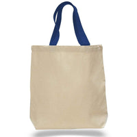 CUSTOM COTTON CANVAS TOTE BAGS WITH CONTRAST HANDLES
