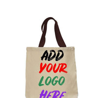 CUSTOM COTTON CANVAS TOTE BAGS WITH CONTRAST HANDLES